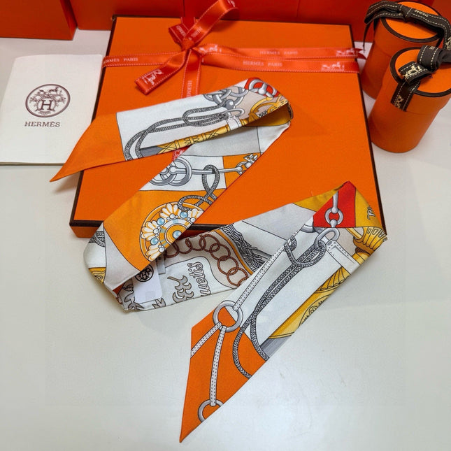 HERMES 26S TWILLY SCARF 86 IN SILK 496172