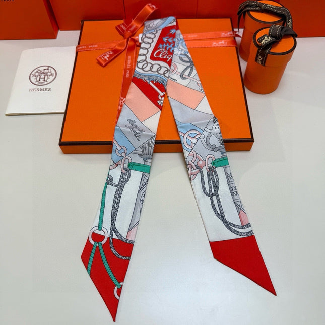 HERMES 26S TWILLY SCARF 86 IN SILK 496174