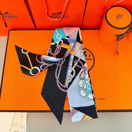 HERMES 26S TWILLY SCARF 86 IN SILK 496177