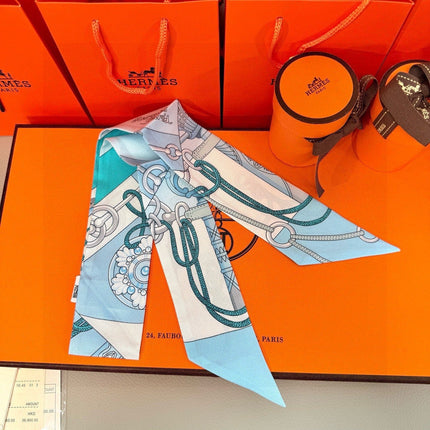 HERMES 26S TWILLY SCARF 86 IN SILK 496178