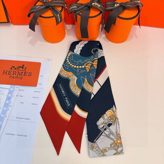 HERMES 26S TWILLY SCARF 86 IN SILK 496190