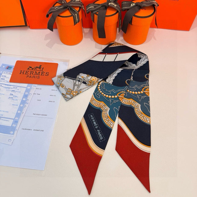 HERMES 26S TWILLY SCARF 86 IN SILK 496190