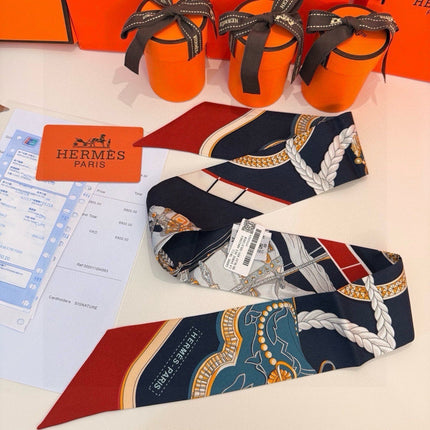 HERMES 26S TWILLY SCARF 86 IN SILK 496190
