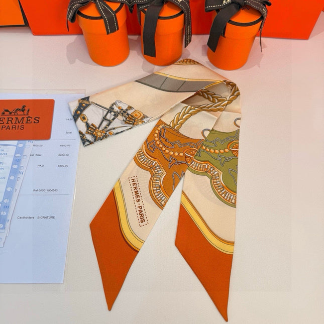 HERMES 26S TWILLY SCARF 86 IN SILK 496192