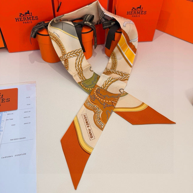 HERMES 26S TWILLY SCARF 86 IN SILK 496192