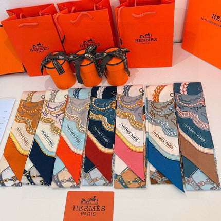 HERMES 26S TWILLY SCARF 86 IN SILK 496193