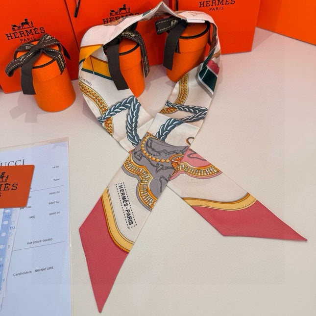 HERMES 26S TWILLY SCARF 86 IN SILK 496193