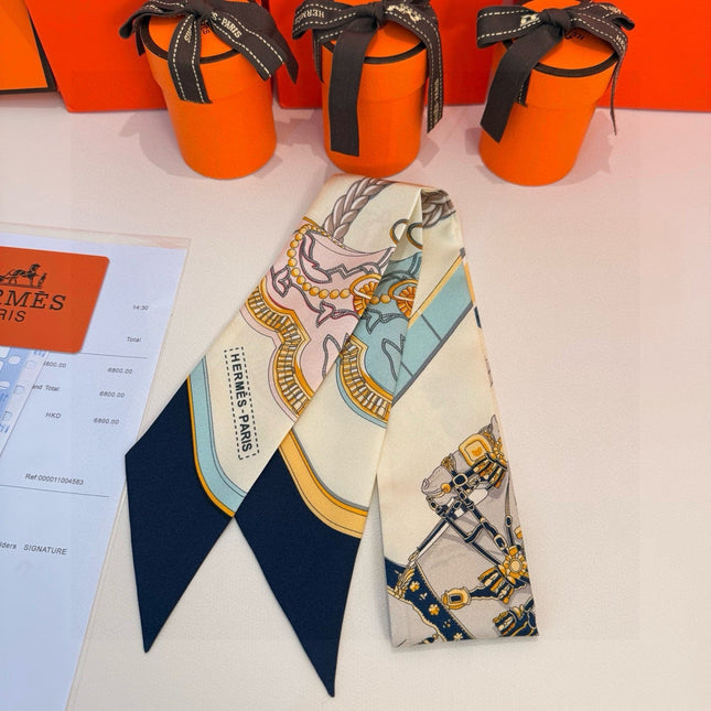 HERMES 26S TWILLY SCARF 86 IN SILK 496194
