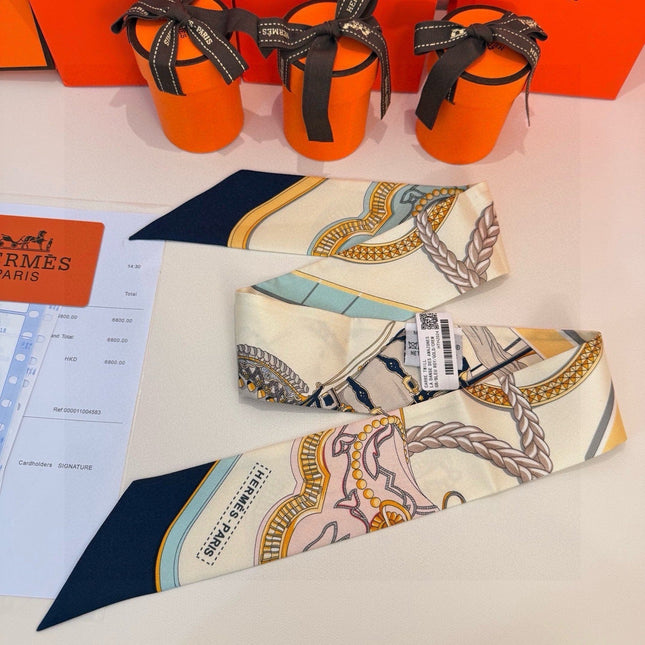 HERMES 26S TWILLY SCARF 86 IN SILK 496194