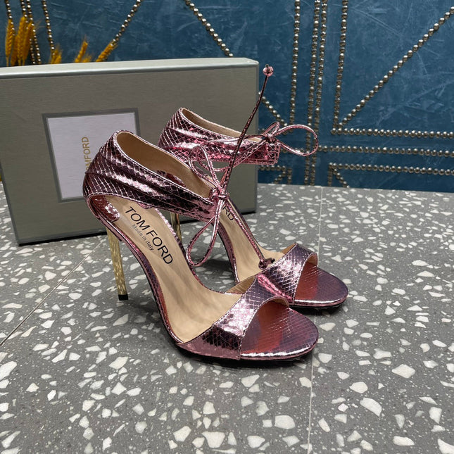 HIGH HEEL 10 CM SANDAL IN CREPE PINK CALFSKIN 537812