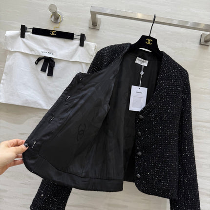 CHANEL 25S SEQUIN-EMBELLISHED TWEED JACKET 476