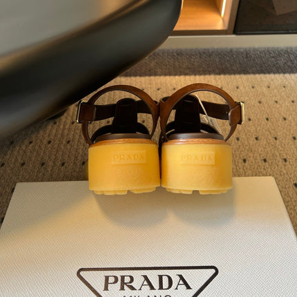 PRADA 26S SANDALS 55MM IN BROWN SUEDE