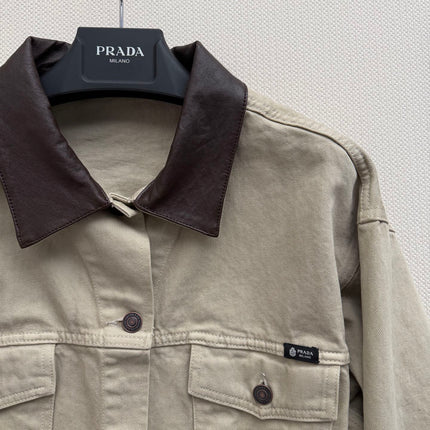 PRADA 26S LEATHER COLLAR JACKET STYLE 938