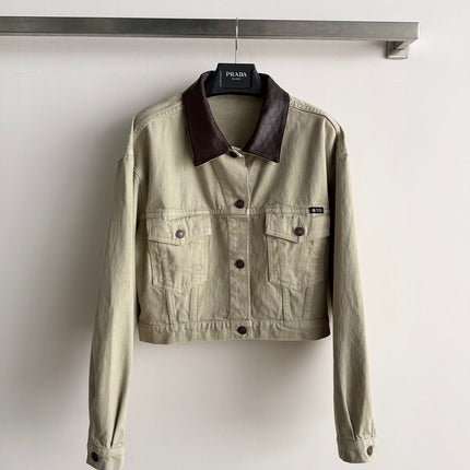 PRADA 26S LEATHER COLLAR JACKET STYLE 938