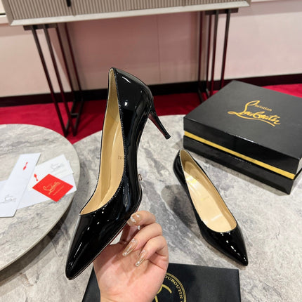CHRISTIAN LOUBOUTIN 26S SO KATE PUMP 65 MM IN BLACK PATENT CALFSKIN