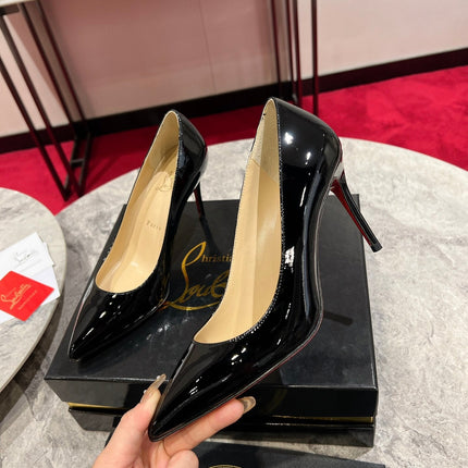 CHRISTIAN LOUBOUTIN 26S SO KATE PUMP 85 MM IN BLACK PATENT CALFSKIN