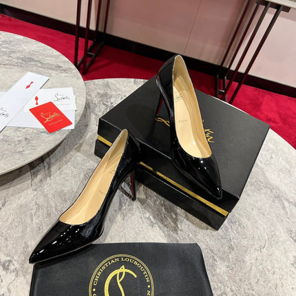 CHRISTIAN LOUBOUTIN 26S SO KATE PUMP 85 MM IN BLACK PATENT CALFSKIN