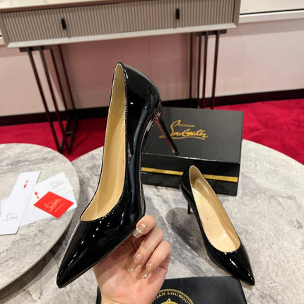 CHRISTIAN LOUBOUTIN 26S SO KATE PUMP 85 MM IN BLACK PATENT CALFSKIN
