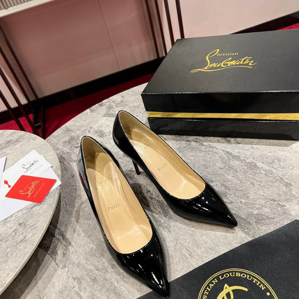CHRISTIAN LOUBOUTIN 26S SO KATE PUMP 85 MM IN BLACK PATENT CALFSKIN