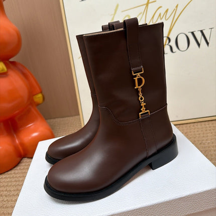DIOR 26S ANKLE BOOTS IN BURGUNDY RED CALFSKIN GOLD HARDWARE