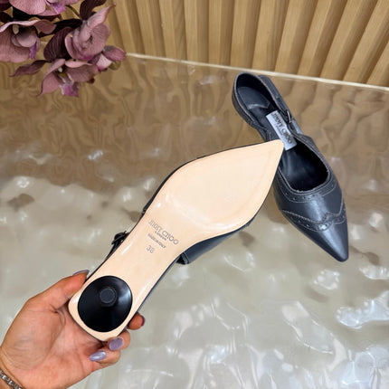 JIMMY CHOO 26S SLINGBACK PUMPS 65 MM IN SLATE GREY CALFSKIN