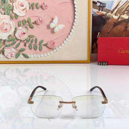 CARTIER 26S RIMLESS RECTANGULAR FRAME IN METAL 443440