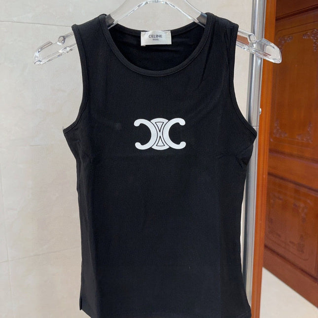 TANK TOP 627696 IN BLACK COTTON RIBBED