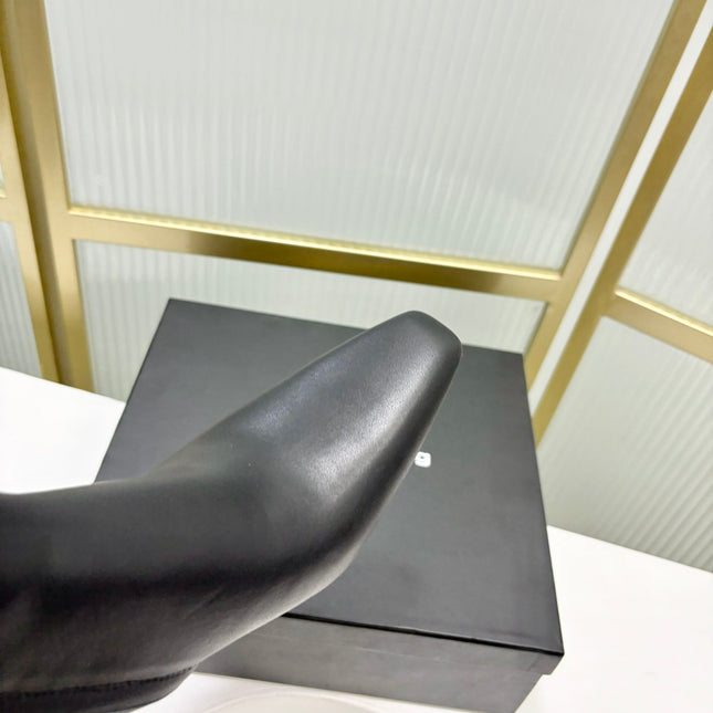 TONI 85MM ANKLE BOOT IN BLACK CALFSKIN