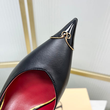 VALENTINO 26S SLINGBACK PUMPS 45 MM IN BLACK CALFSKIN