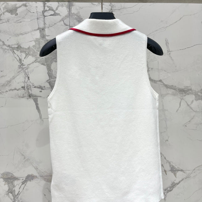 VALENTINO 26S SLEEVELESS POLO KNIT TOP 439