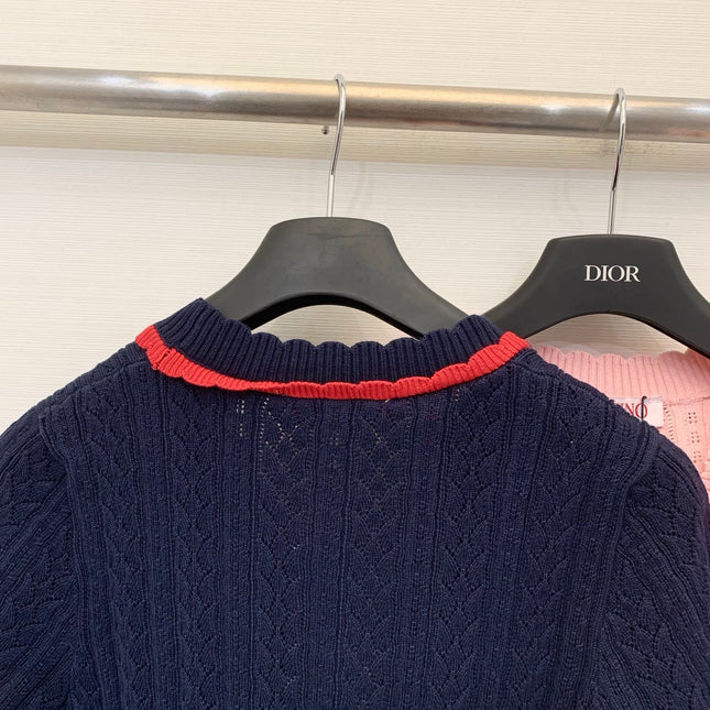 VALENTINO 26S SHORT-SLEEVE KNIT CARDIGAN 469