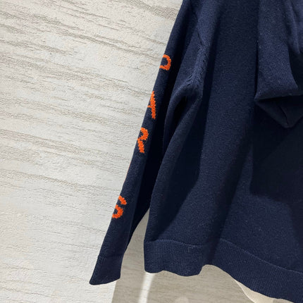 CELINE 26S SLEEVE ZIP-UP KNIT HOODIE 738