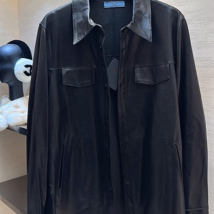PRADA 25S LEATHER SHIRT JACKET 451