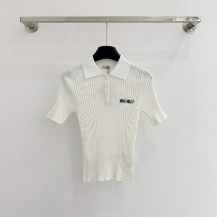 MIUMIU SHORT-SLEEVE POLO T-SHIRT STYLE 782