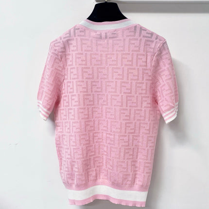 FENDI 26S SHORT-SLEEVE KNIT TOP 230