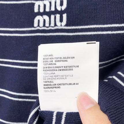 MIUMIU 26S STRIPED BOAT-NECK KNIT TOP 1259