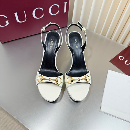 GUCCI 26S SLINGBACK PUMP 105 MM IN CREAM WHITE CALFSKIN
