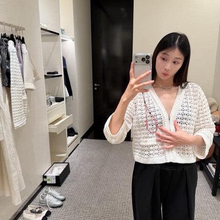 CHANEL 25S OPEN-KNIT CARDIGAN 617