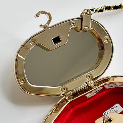 CHANEL 26S MINI BOX BAG IN LIGHT GOLD POLISHED PLATED METAL