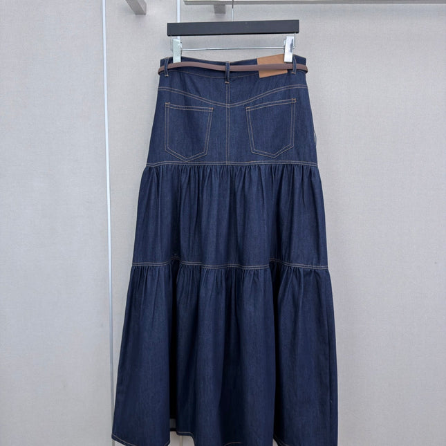YSL 26S DENIM MAXI SKIRT 497