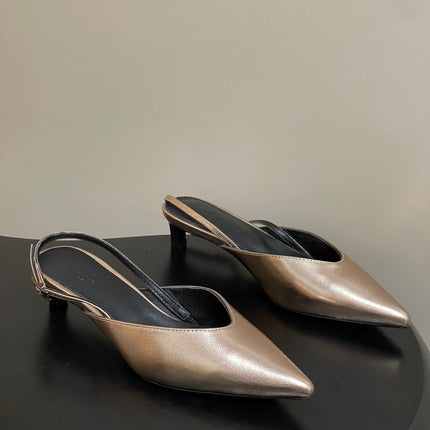 HM 26S NICOLE SLINGBACK 40MM IN GOLD CALFSKIN SILVER HARDWARE