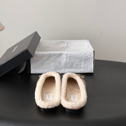 CHANEL 26S MULES IN BEIGE LAMBSKIN AND SHEARLING