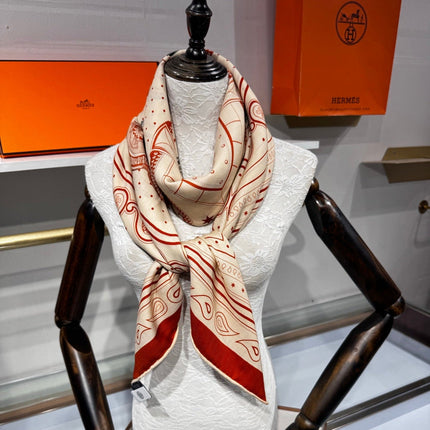 HERMES 26S SCARF 140 IN SILK AND CASHMERE 495971