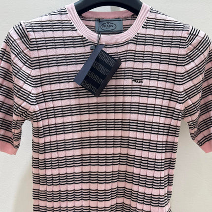 PRADA 26S SHORT-SLEEVE KNIT TOP 1296