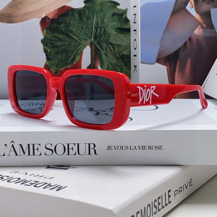 DIOR 26S RECTANGULAR FRAME IN RED ACETATE 422573