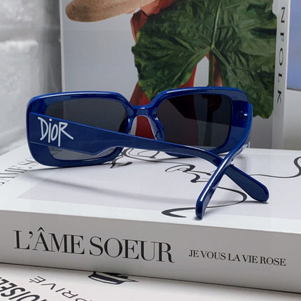 MONTAIGNE SUNGLASS 571595 IN BLUE ACETATE TEXT LOGO