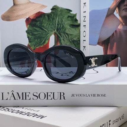 CELINE 26S OVAL FRAME IN BLACK ACETATE 493903