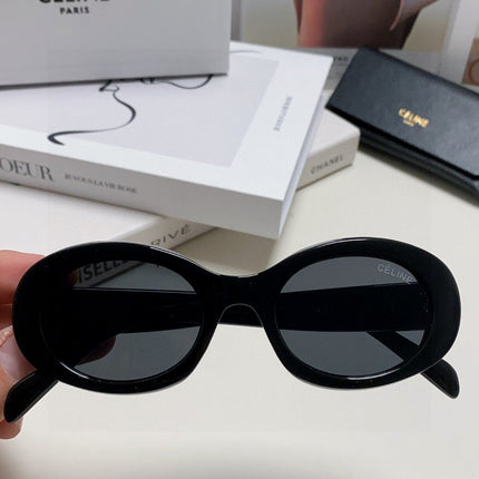 CELINE 26S OVAL FRAME IN BLACK ACETATE 493904