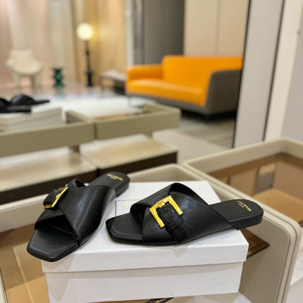 BALMAIN 26S SANDALS IN BLACK CALFSKIN