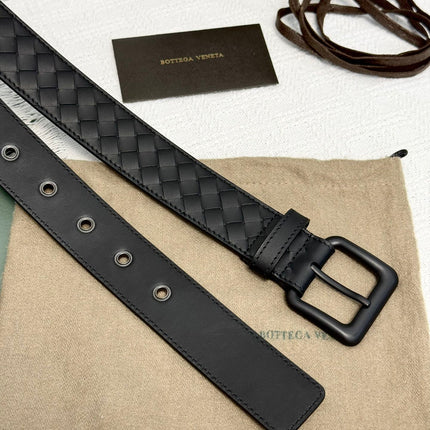 BV BELT 3.5CM IN BLACK CALFSKIN BLACK HARDWARE